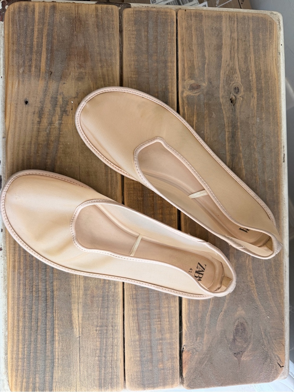 Zara Nude/Beige Ballet mesh Flats